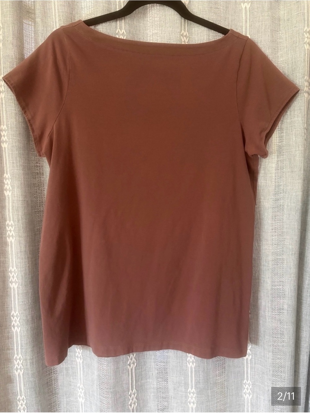 Universal Standard Short Sleeve Boat Neck Top - Clay size L